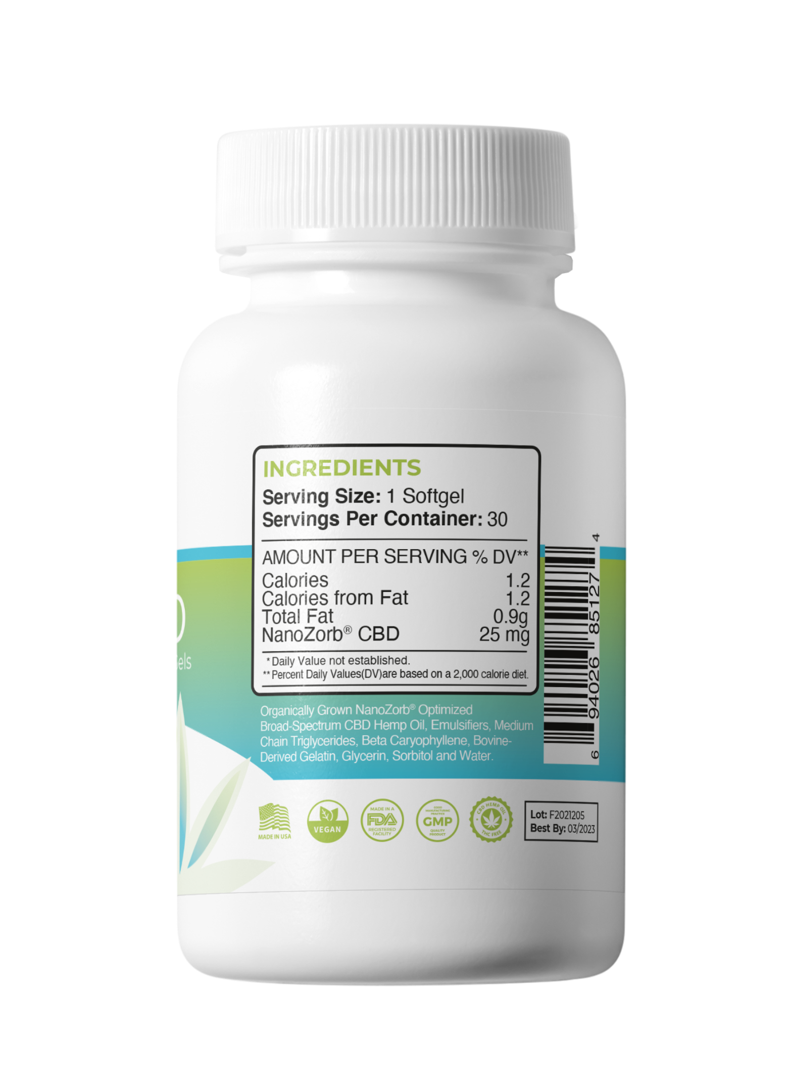 broad spectrum NanoZorb CBD soft gels