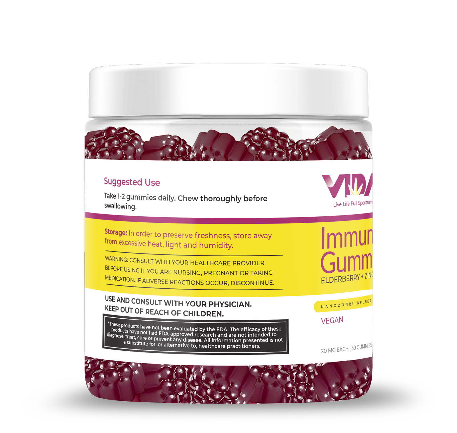 broad spectrum nanozorb CBD immunity gummies